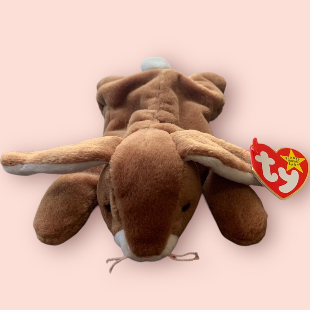 TY Beanie Babies Ears The Bunny Rabbit Plush Stuffed Animal Baby 1995 Retired